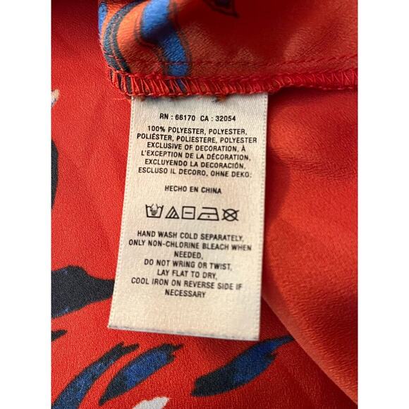 Maeve Anthropologie Red Floral Beaded Neckline Shift Dress Size XS - Picture 8 of 9